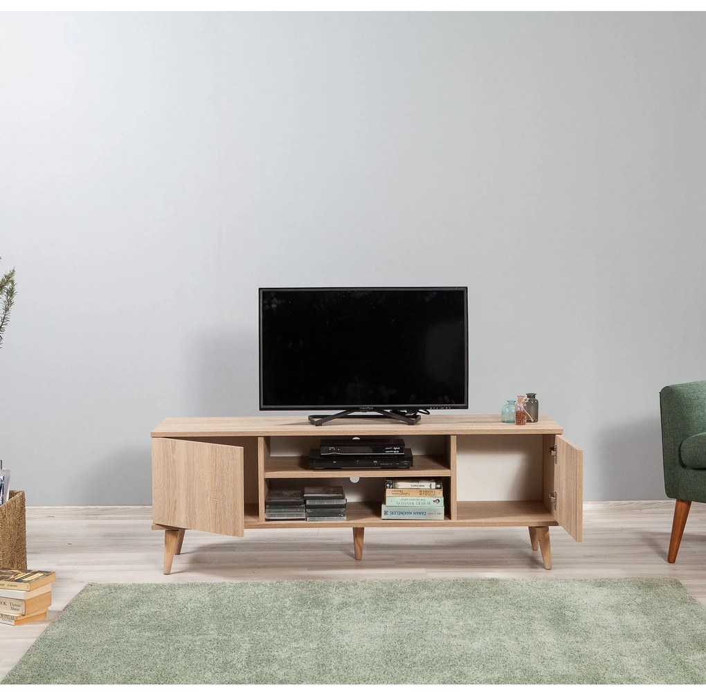 Móvel TV Truva – Carvalho Sonoma – 140 cm x 50 cm x 40 cm