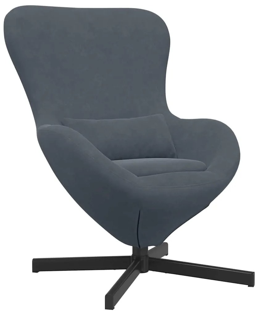 Cadeira Egg vidaXL Veludo Cinza Escuro