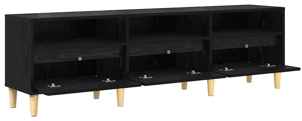 Gabinete para TV com gaveta com prateleira Carvalho preto 150 x 30 x 4
