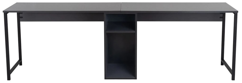 Secretária de Estudo Twin – Preto Antracite – 240x74x60 cm