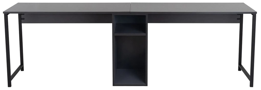 Secretária Dupla "Twin Study Desk" – Antracite e Preto - 240x60x74 cm,