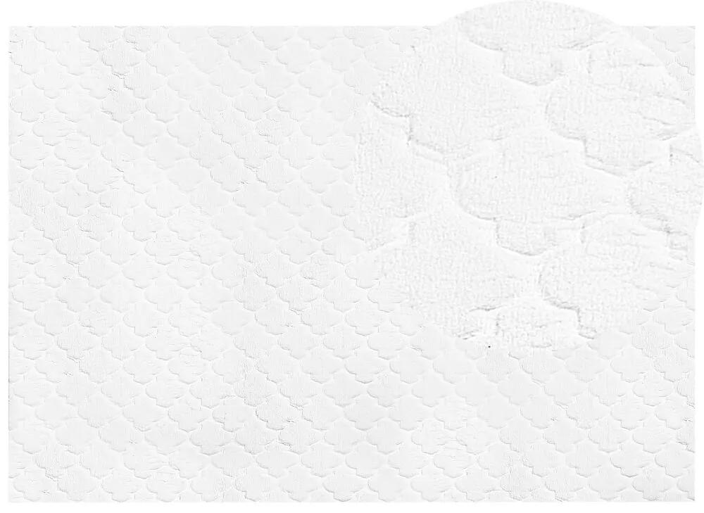 Tapete de pelo sintético de coelho branco 160 x 230 cm GHARO Beliani