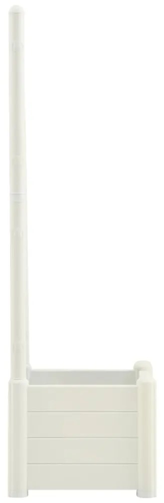 Vaso/floreira de jardim com treliça 43x43x142 cm PP branco