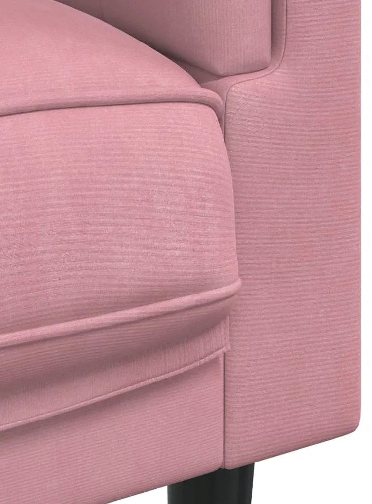 Poltrona com almofadão veludo rosa