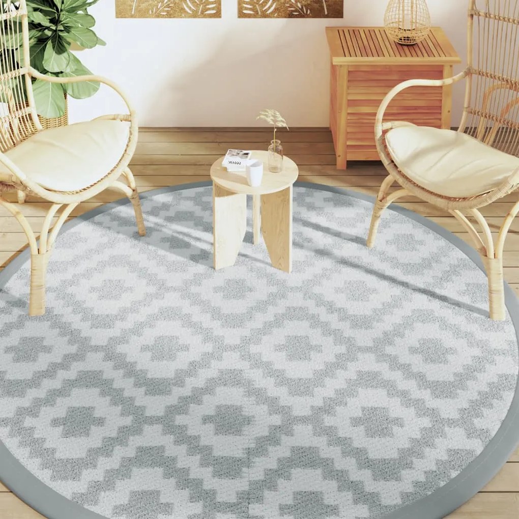 Tapete de exterior Ø200 cm ARAKIL PP cinzento