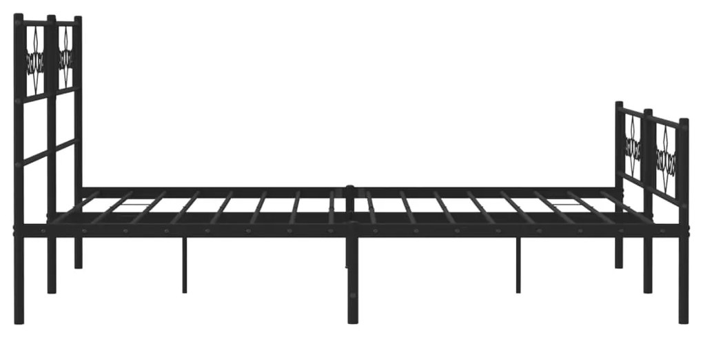 Estrutura de cama com cabeceira e pés 120x200 cm metal preto