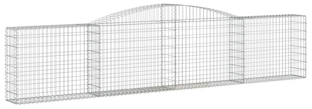 Cestos gabião arqueados 4 pcs 400x30x80/100cm ferro galvanizado