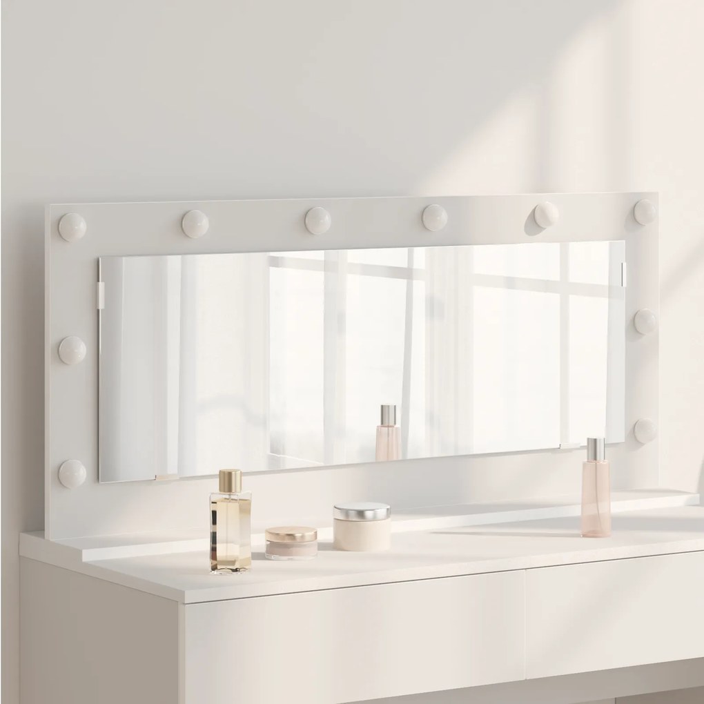 vidaXL Espelho de Vanity com Luzes LED Branco 100x45x18 cm