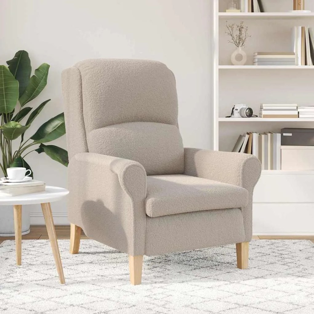 Poltrona Ergonómica Cinzento-claro Standard Poliéster, Madeira