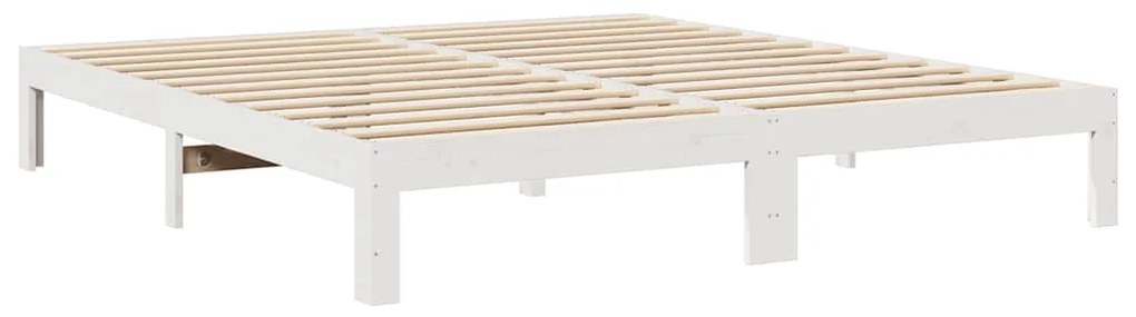 Cama sem colchão 180x200 cm madeira de pinho maciça branco