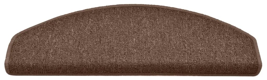 Tapete/carpete para degraus 15 pcs 65x24x4 cm castanho