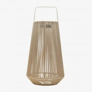 Lâmpada De Mesa Solar Led Sem Fios Para Exterior Em Ferro E Corda Trançada Liberian ↑60 Cm & Tapioca Bege - Sklum