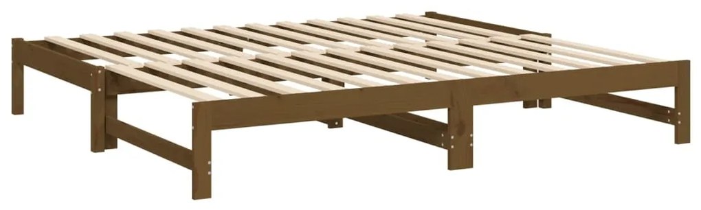 Estrutura sofá-cama de puxar 2x(90x190)cm pinho maciço castanho