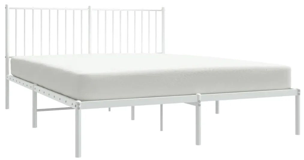 Estrutura de cama com cabeceira 160x200 cm metal branco