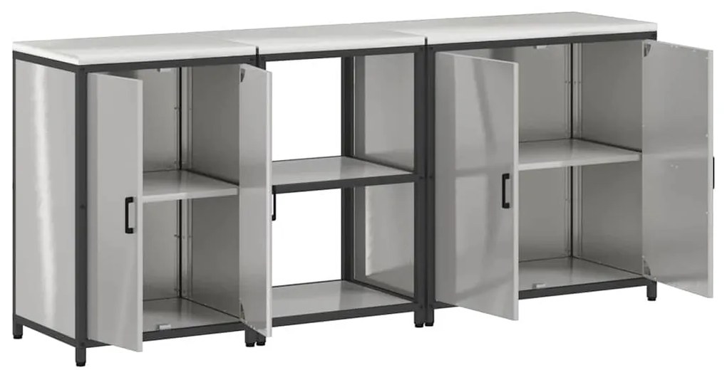Conjunto de Armazenamento de Cozinha com prateleira Outros 3 pcs Prata