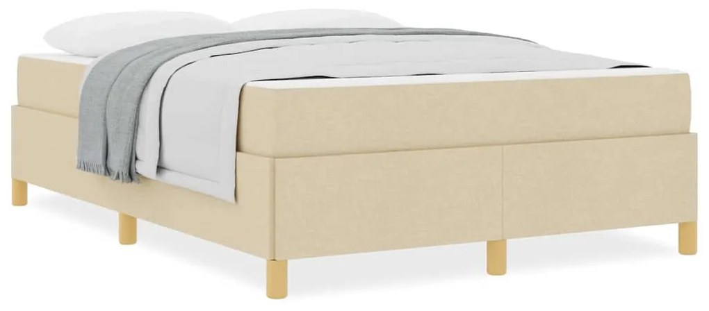Cama Box Outros Creme e Branco 160 x 200 cm tecido