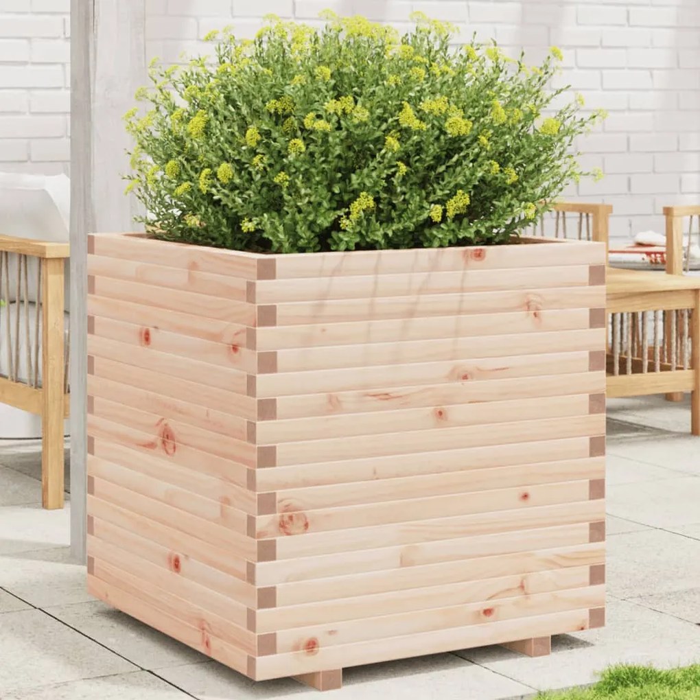 vidaXL Vaso/floreira de jardim 70x70x72,5 cm madeira de pinho maciça