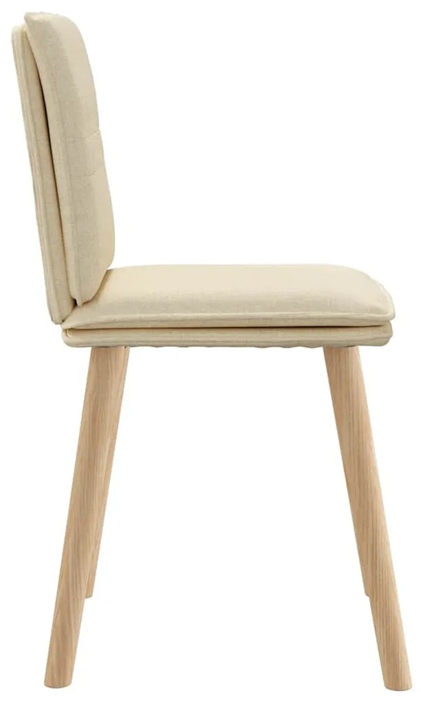 Cadeiras de jantar 4 pcs tecido cor creme