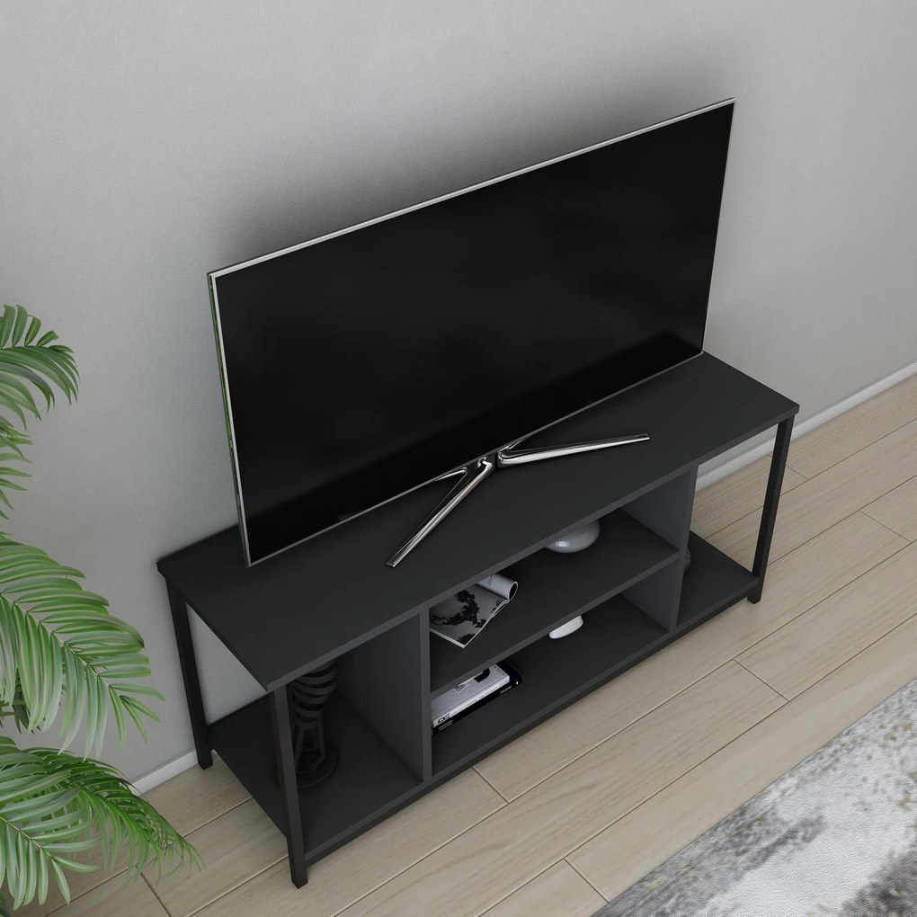 Móvel TV Rinaldo – Preto Antracite – 120x35x50,8 cm