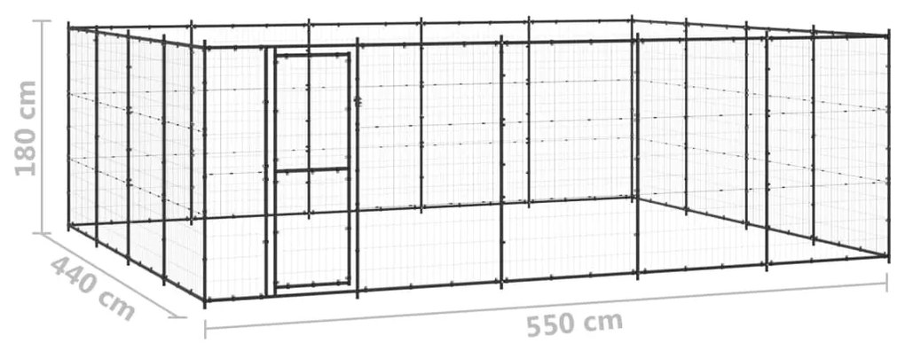 Canil de exterior 24,2 m² aço