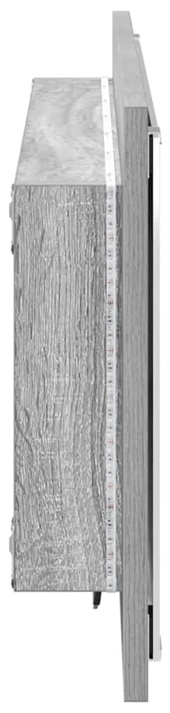 Espelho de Casa de Banho com Luz LED Cinza Sonoma 90x8,5x37 cm