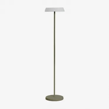 Lâmpada De Pé Solar Led Sem Fios Em Polietileno E Ferro Ulenia Verde Azeitona Intenso - Sklum