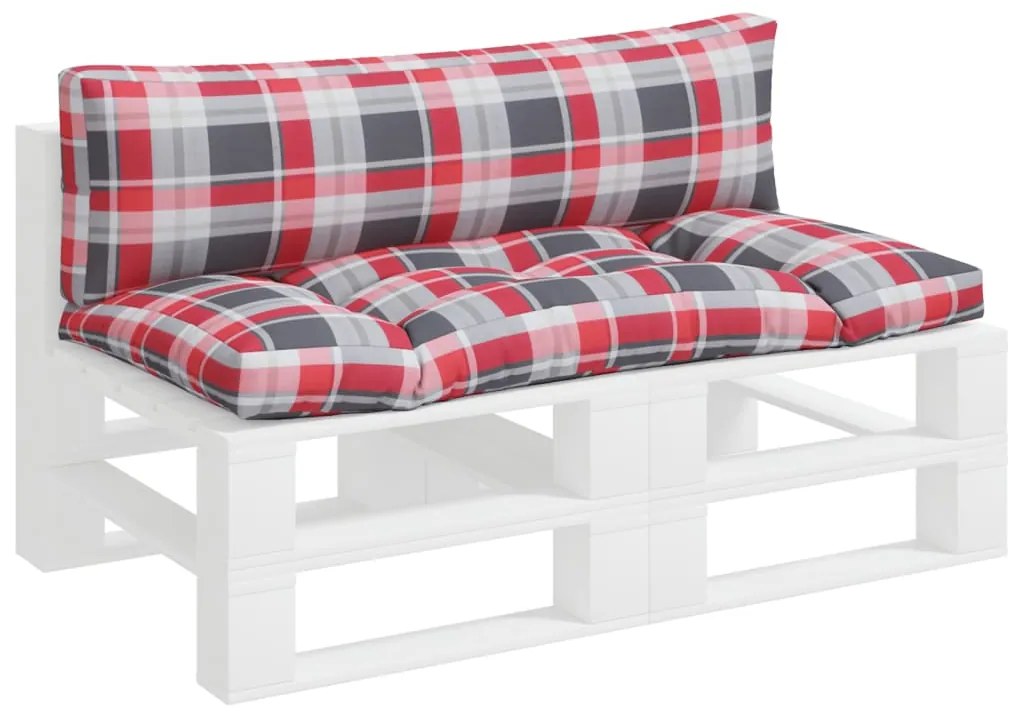 Almofadões para paletes 2 pcs tecido xadrez vermelho