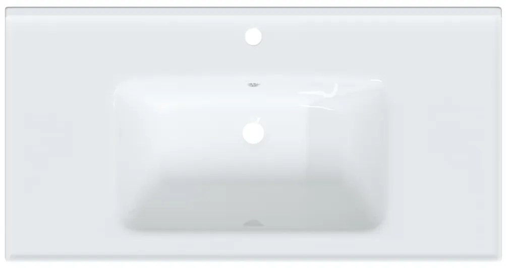 Lavatório casa de banho retangular 91,5x48x19,5 cerâmica branco