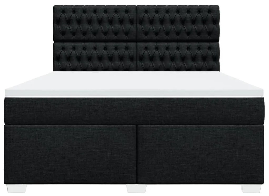 Cama com molas/colchão 180x200 cm tecido preto