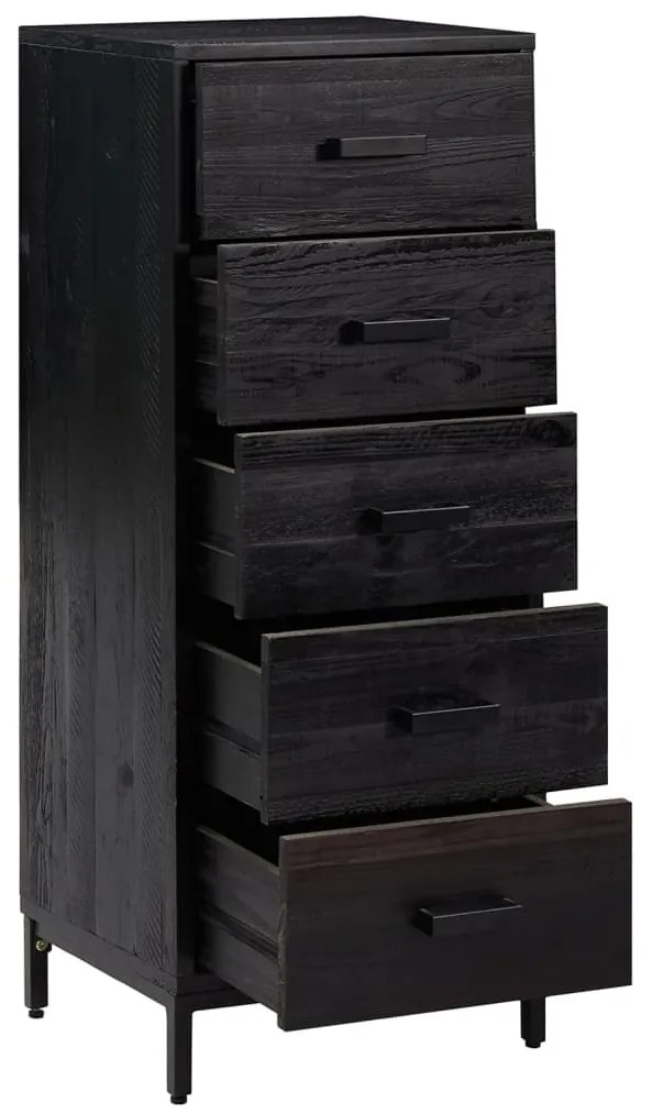 Cómoda 42x35x110 cm pinho maciço preto