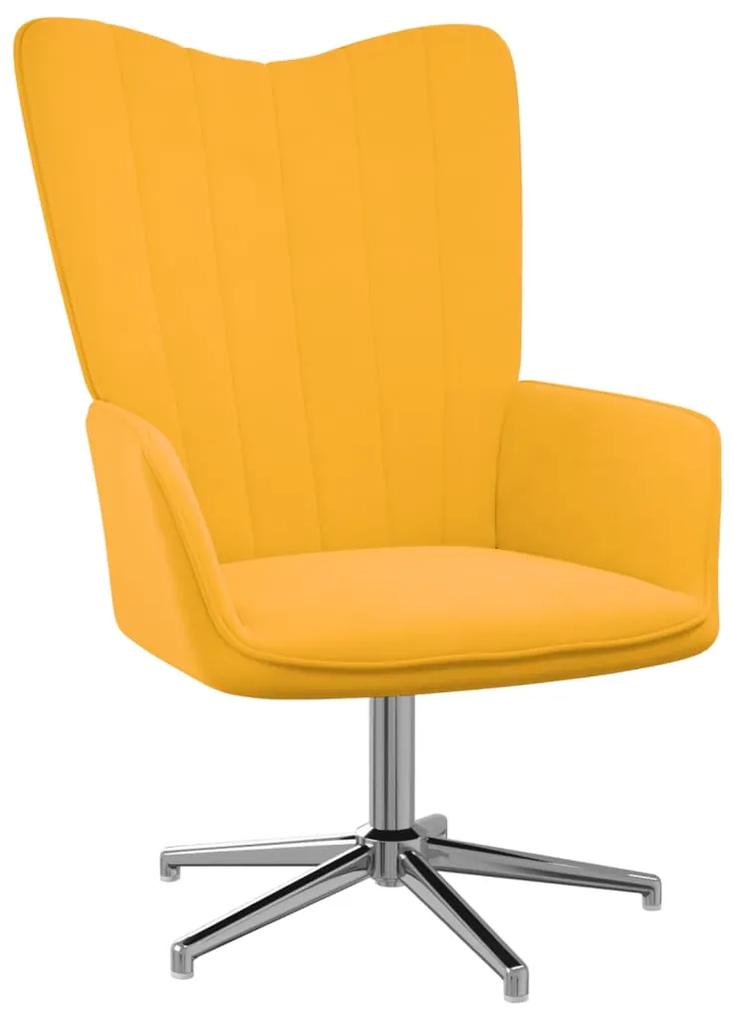 327728 vidaXL Cadeira de descanso veludo amarelo mostarda