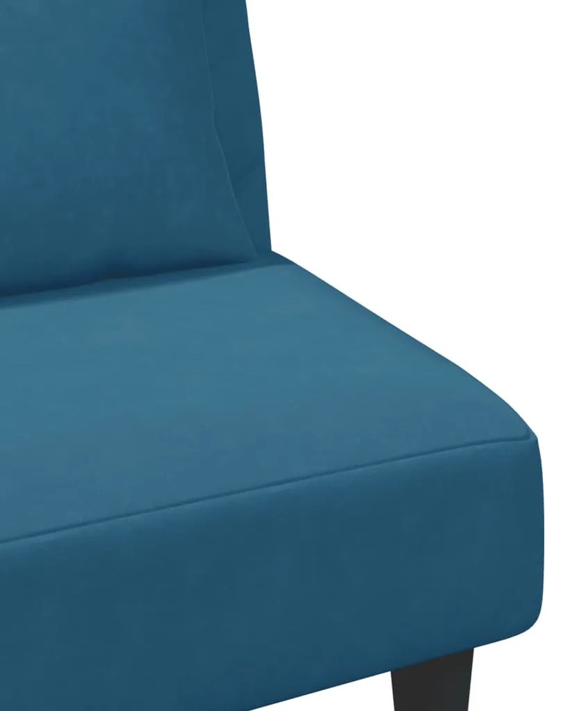 2 pcs conjunto de sofás com almofadas veludo azul