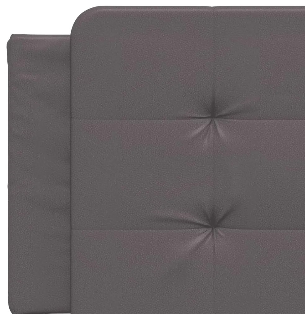 Cama com colchão 160x200 cm couro artificial cinzento