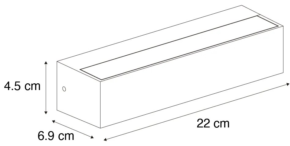 Candeeiro de parede industrial castanho ferrugem com LED IP65 - Steph