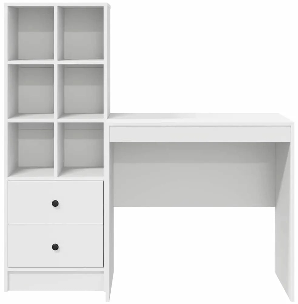 Mesa vidaXL Com Armazenamento Branca Madeira Industrializada