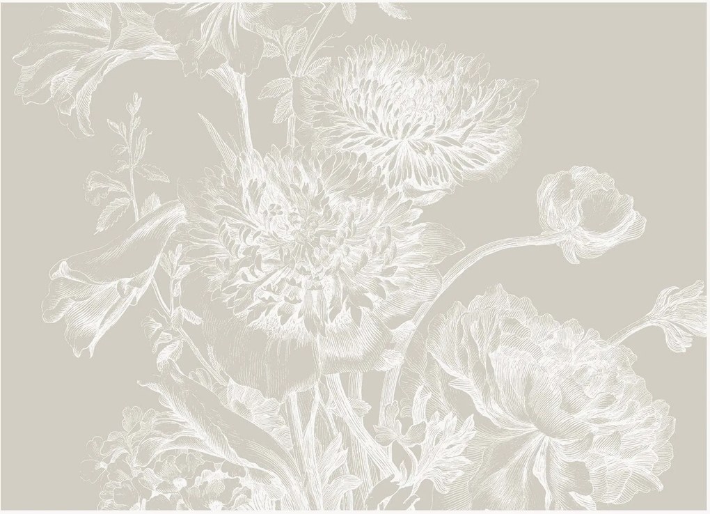 Papel de parede Engraved Flowers