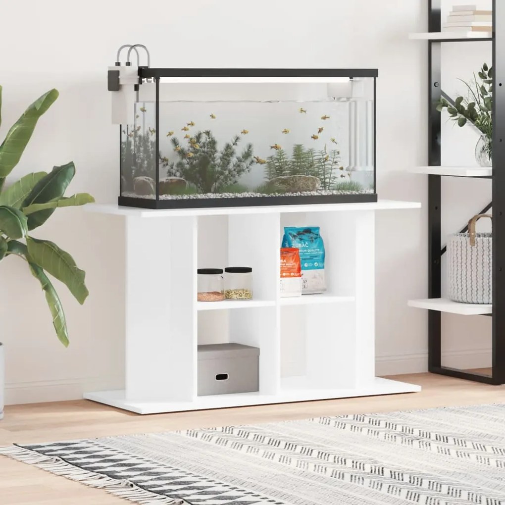 833585 vidaXL Suporte de aquário 100x40x60 cm deriv. madeira branco brilhante