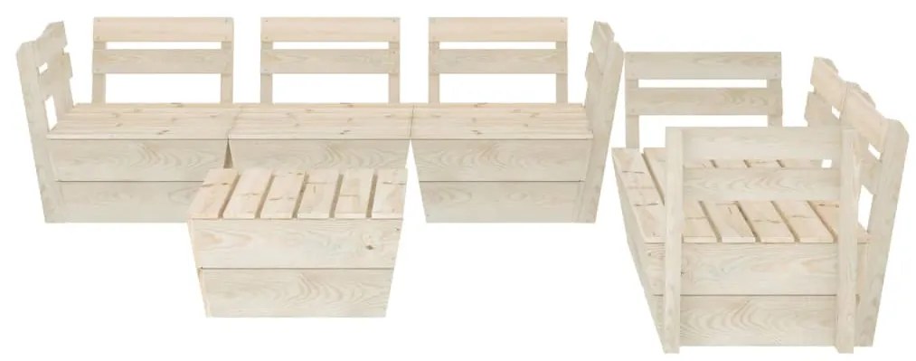 6 pcs conjunto lounge de paletes madeira de abeto impregnada
