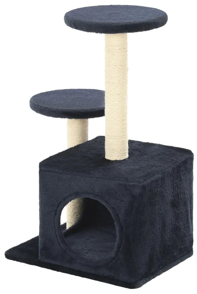 Árvore p/ gatos c/ postes arranhadores sisal 60 cm azul escuro