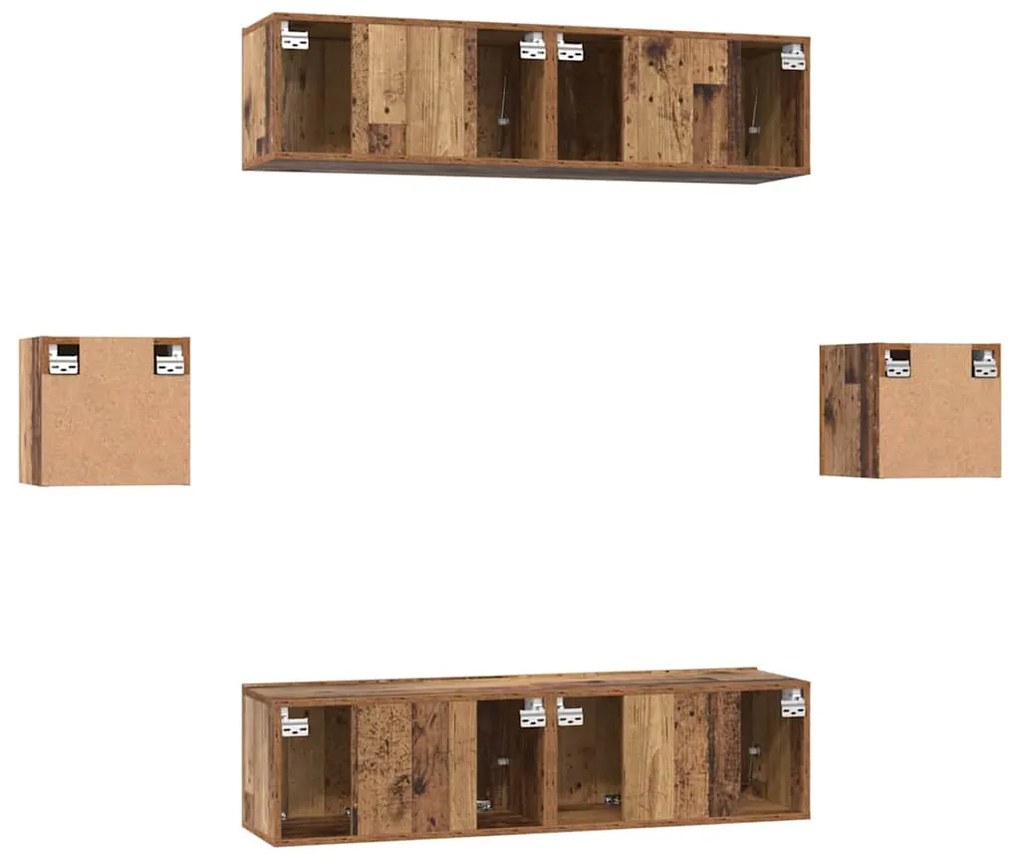 Conjunto de móvel de TV Montado na parede com armazenamento com porta