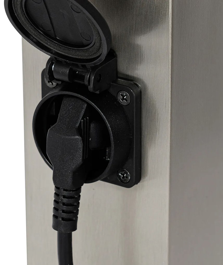 Candeeiro exterior moderno 45 cm em aço com tomada IP44 - Malios Design,Moderno