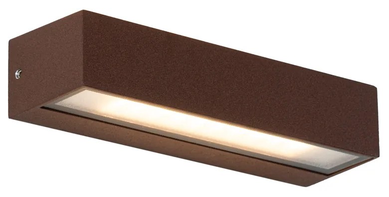 Candeeiro de parede industrial castanho ferrugem com LED IP65 - Steph Moderno