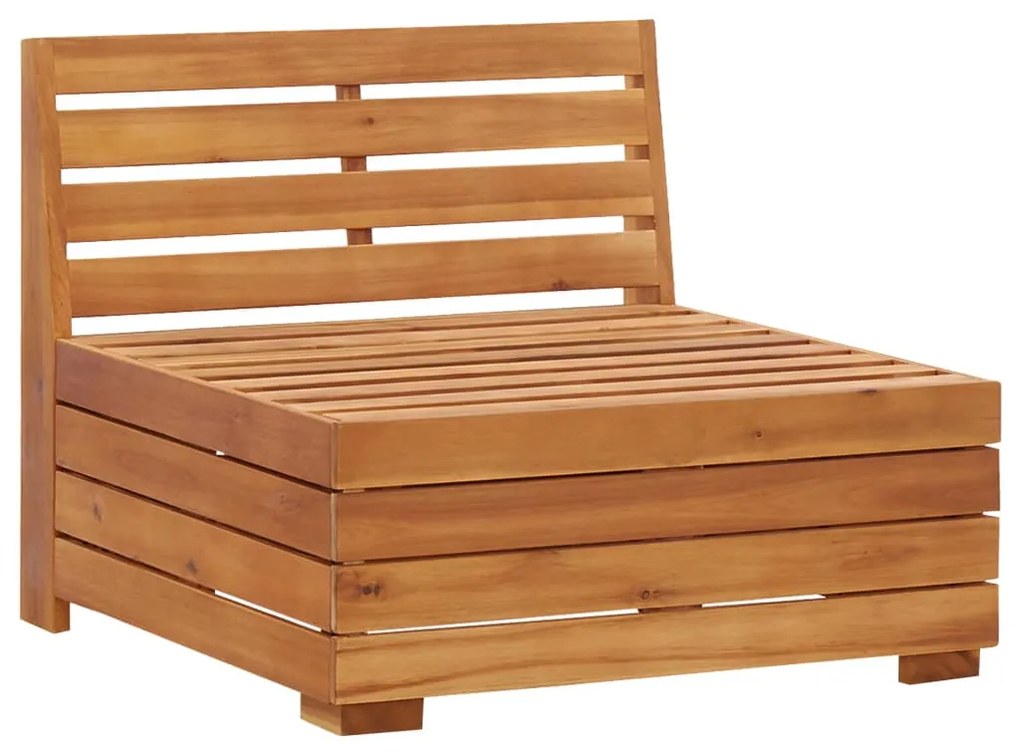 Sofá de centro seccional c/ almofadões madeira de acácia maciça