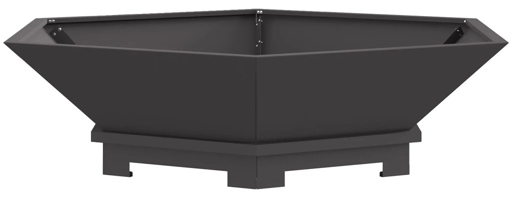 Fogueira Hexagonal vidaXL Preta 100x100x28 cm Aço