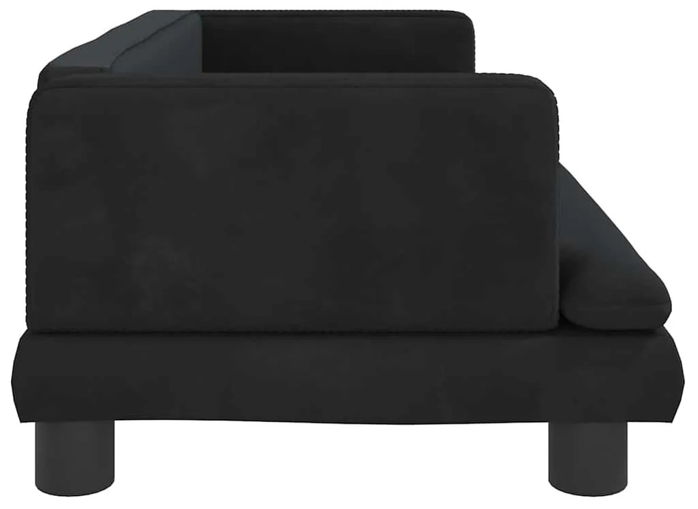 Cama para cães 80x45x30 cm veludo preto
