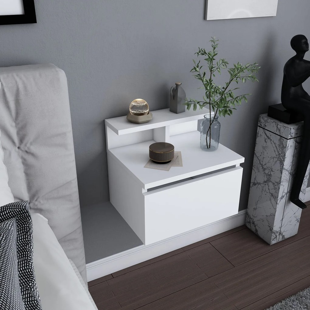 Mesa de Cabeceira Alice – Branco – 39,8 x 31,9 x 35 cm