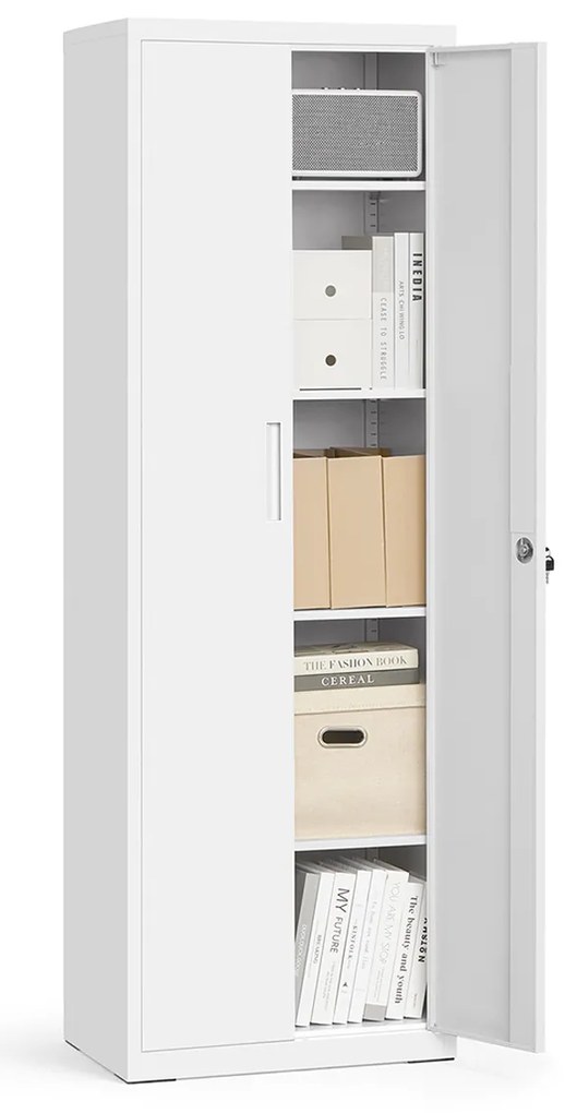 Armário para arquivo com 5 níveis 40 x 60 x 180 cm branco