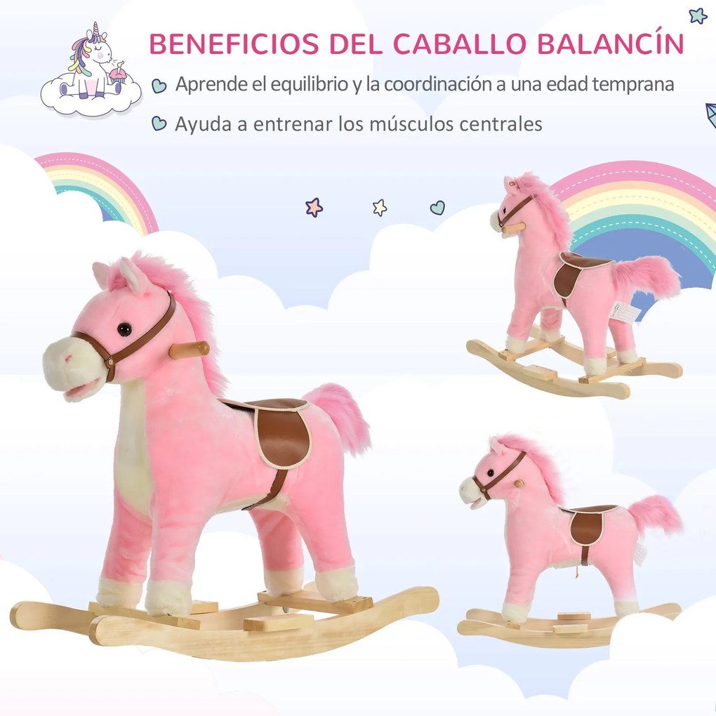 HOMCOM Cavalo de balanço para crianças acima de 36 meses Brinquedo de