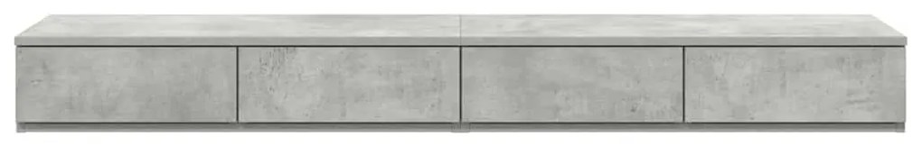 Gavetas de cama em Cinza Cimento - 135x36.5x16.5 cm Feitas de Madeira