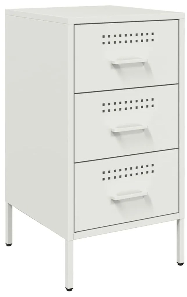 Mesas de cabeceira 2 pcs 36x39x68 cm aço branco